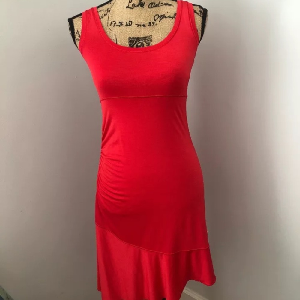 Lole designer red summer athletic dress S 4 6 EUC